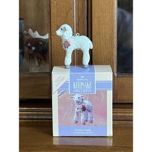 Vintage Hallmark Easter "Gentle Lamb" Ornament White Lamb Easter Ornament